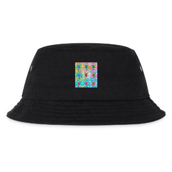 Lebendige Dose und abstraktes Lichtmuster - Kinder Bucket Hat - Schwarz - Vorne