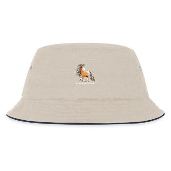 Lustiges Pferd I Pferdemotiv Ponyhof Fun - Kinder Bucket Hat - Natur/Navy - Vorne