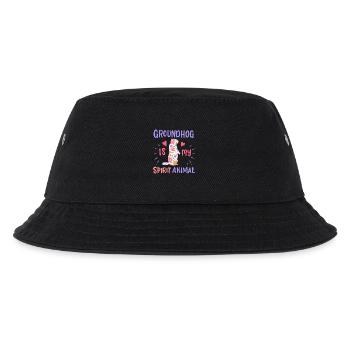 Murmeltier Krafttier - Kinder Bucket Hat - Schwarz - Vorne