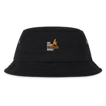 Eat Sleep Repeat firefighter firefighter firefighter - Kids’ Bucket Hat - black - Front