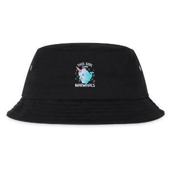 Dieses Maedchen Liebt Narwale - Kinder Bucket Hat - Schwarz - Vorne