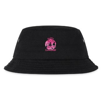Flamingoween Flamingo With broom - Kids’ Bucket Hat - black - Front