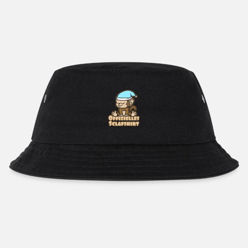 Offizielles Schlafshirt süßes Äffchen - Kinder Bucket Hat - Schwarz