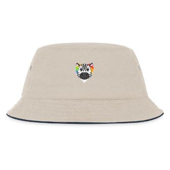 LGBT Animal Zebra Rainbow Heart - Kids’ Bucket Hat - ecru/navy - Front
