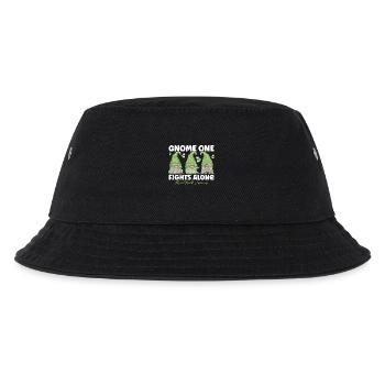 Gnome One Fights Alone Mental Health - Kinder Bucket Hat - Schwarz - Vorne