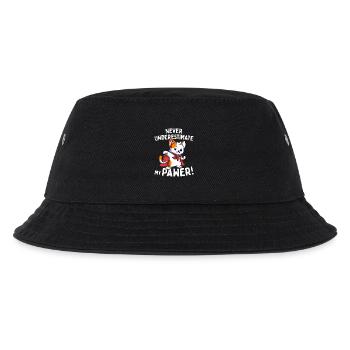 Katzen Never Underestimate My Pawer Wortspiel Cat - Kinder Bucket Hat - Schwarz - Vorne