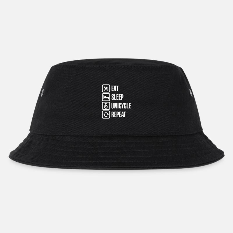 Einrad Einradfahrer - Eat Sleep Unicycle Repeat - Kinder Bucket Hat - Schwarz