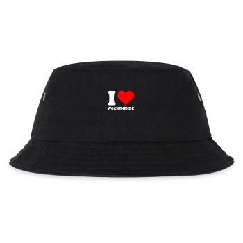 I Love Wochenende Wochenend Liebe Endlich Freitag - Kinder Bucket Hat - Schwarz - Vorne