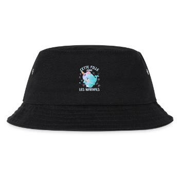 Dieses Mädchen Liebt Narwale - Kinder Bucket Hat - Schwarz - Vorne