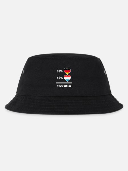 Deutschland und Luxemburg 100% Genial / Geschenk - Kinder Bucket Hat - Schwarz