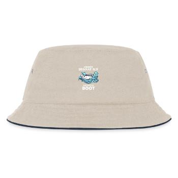 Motorboot Kapitän Boot Boote Seefahrt Geschenk - Kinder Bucket Hat - Natur/Navy - Vorne