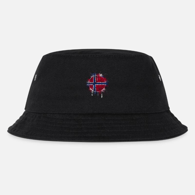 Norwegen - Kinder Bucket Hat - Schwarz