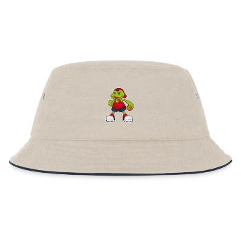 Frosch Basketballspieler Basketball - Kinder Bucket Hat - Natur/Navy - Vorne