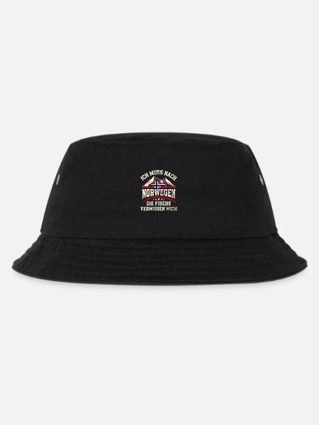 Norwegen Angeln Angler Fischen - Kinder Bucket Hat - Schwarz