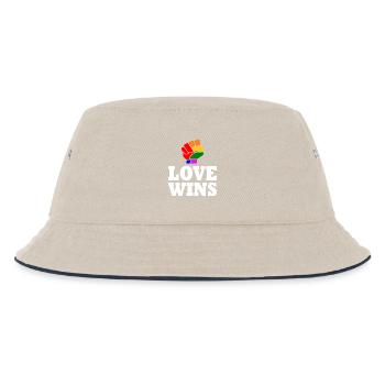 Love wins - Kinder Bucket Hat - Natur/Navy - Vorne
