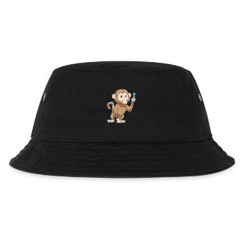 Affe Zahnbürste - Kinder Bucket Hat - Schwarz - Vorne