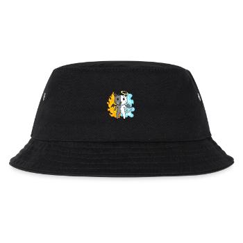 Cat Cat Breed Devon rex - Angel and Devil - Kids’ Bucket Hat - black - Front
