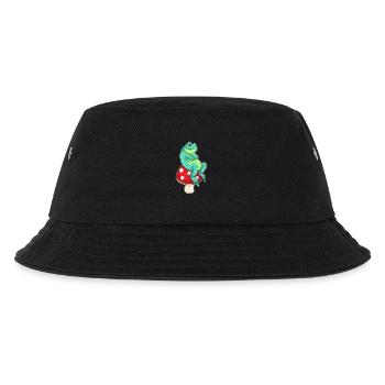 Frosch Pilz - Kinder Bucket Hat - Schwarz - Vorne