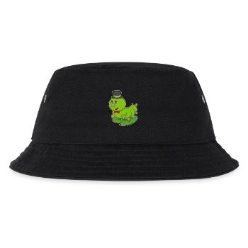 Raupe Gentleman Zylinder - Kinder Bucket Hat - Schwarz - Vorne