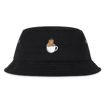 Frosch Kaffee Kaffeebohne - Kinder Bucket Hat - Schwarz - Vorne