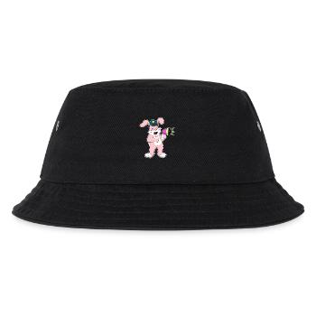 Hase Polizist Mikrofon Polizei - Kinder Bucket Hat - Schwarz - Vorne