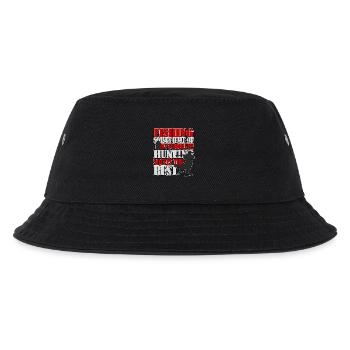 Angeln und Jagen löst alle Probleme - Kinder Bucket Hat - Schwarz - Vorne