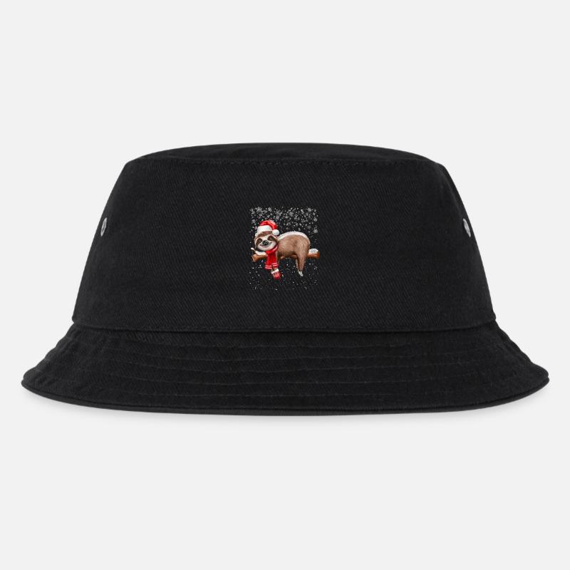 Faultier Weihnachten - Kinder Bucket Hat - Schwarz