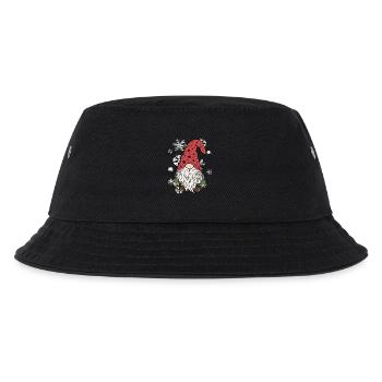 Gnom Weihnachts Wichtel Schneeflocken - Kinder Bucket Hat - Schwarz - Vorne