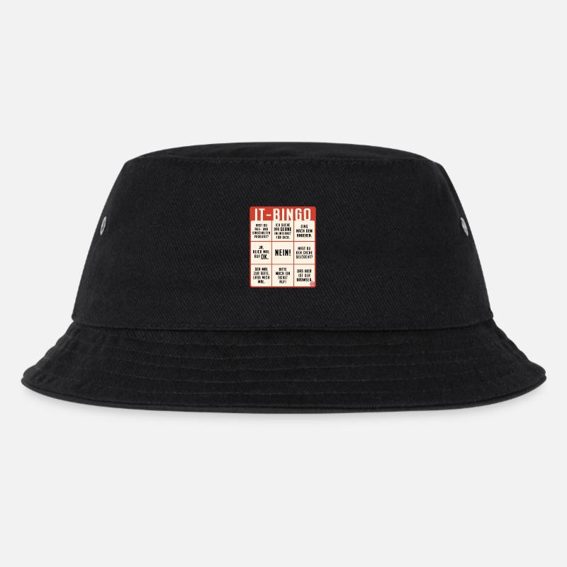 IT Support Bingo Service Desk IT Helpdesk Sysadmin - Kinder Bucket Hat - Schwarz