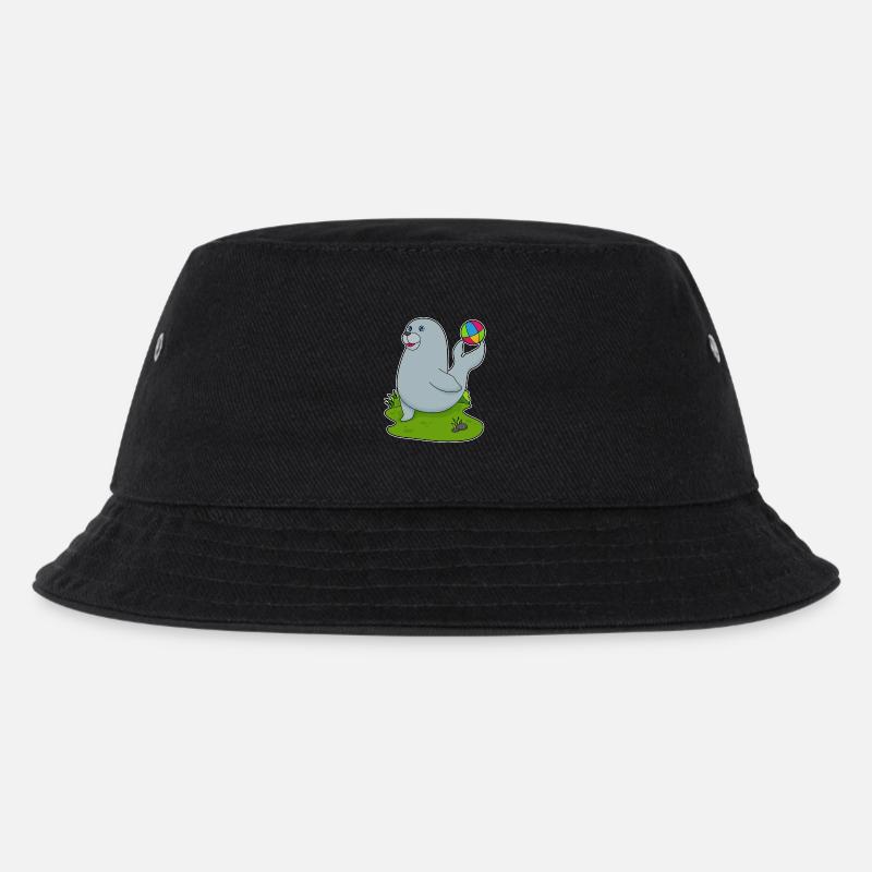 Seehund Wasserball - Kinder Bucket Hat - Schwarz