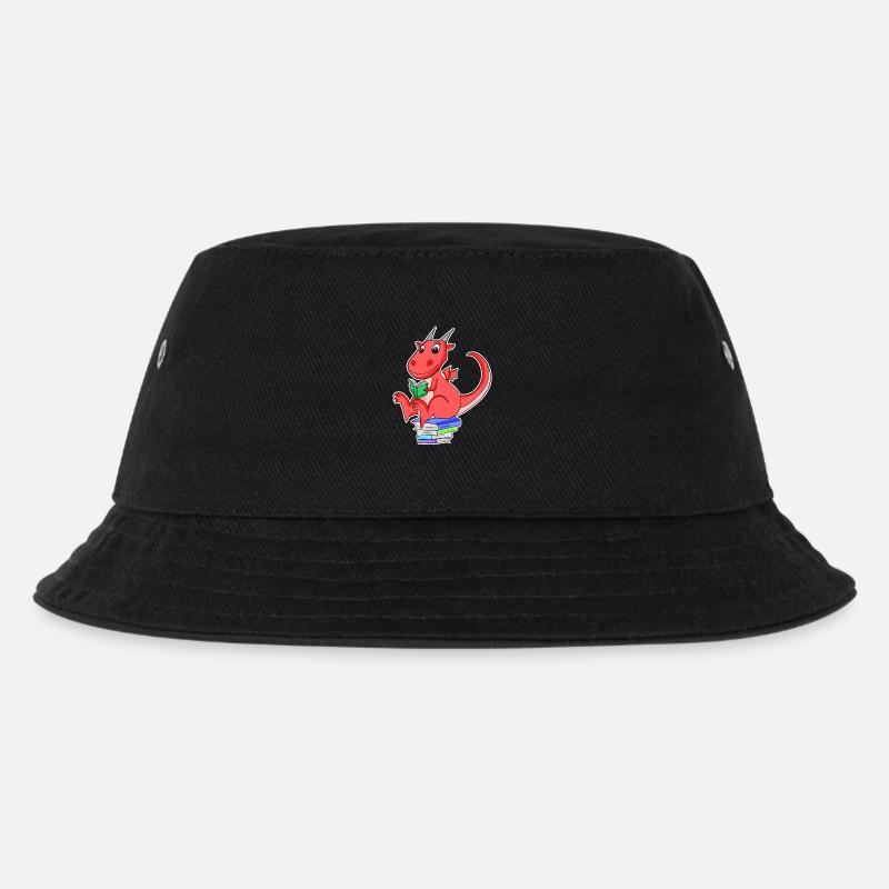 Bücher Drache Drachen - Kinder Bucket Hat - Schwarz
