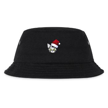 katze xmas weihnachten santa cat niedlich cute lol - Kinder Bucket Hat - Schwarz - Vorne