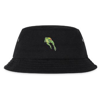 Frosch Wanderer Rucksack Wandern - Kinder Bucket Hat - Schwarz - Vorne