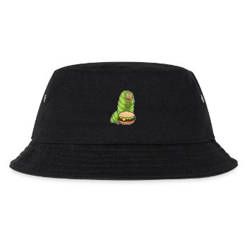 Raupe Cheeseburger - Kinder Bucket Hat - Schwarz - Vorne