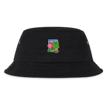Zelten Camping Motiv - Kinder Bucket Hat - Schwarz - Vorne