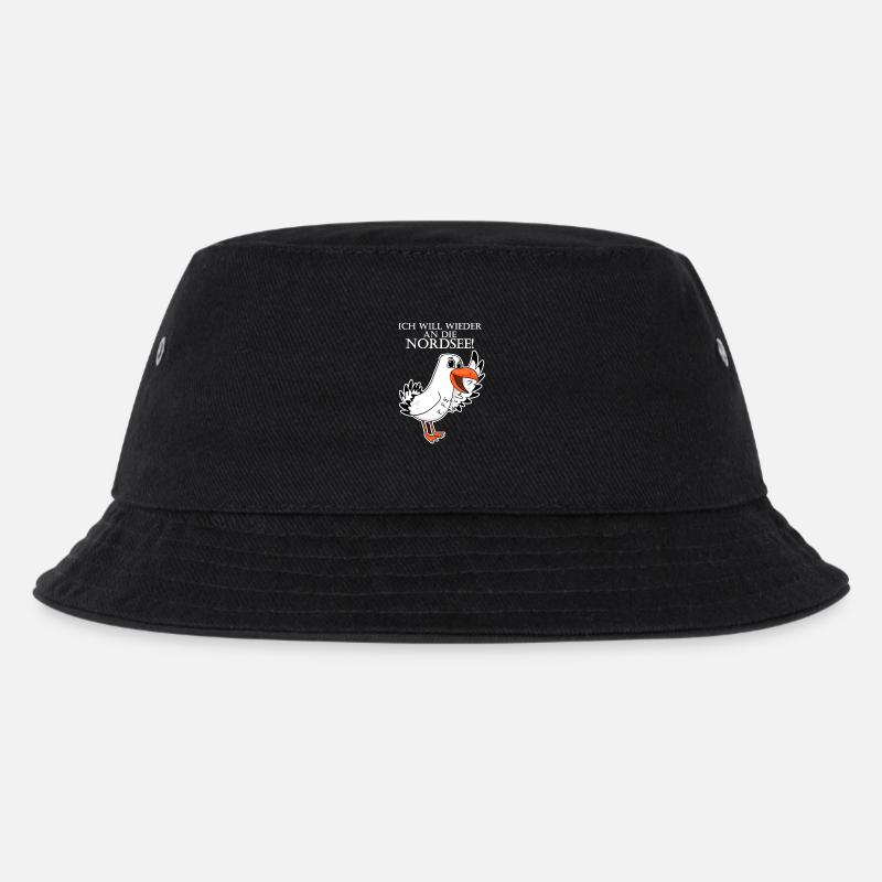 Nordsee Plattdeutsch Spruch Moin Möwe - Kinder Bucket Hat - Schwarz