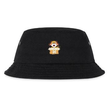 Hund Karton - Kinder Bucket Hat - Schwarz - Vorne