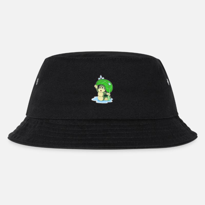 Raupe Regen Regenschirm - Kinder Bucket Hat - Schwarz