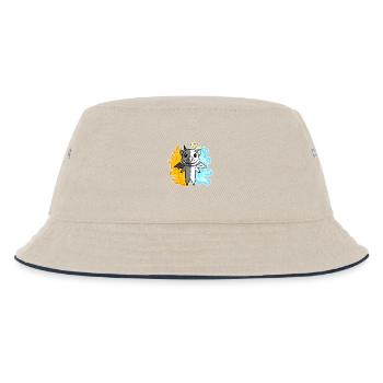 Pig - Angel and Devil - Kids’ Bucket Hat - ecru/navy - Front