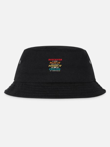 Entdecken Sie ein Spiel und beenden Sie es - Kinder Bucket Hat - Schwarz