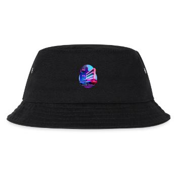 Retro Wave Sport Auto 80s Vaporwave Skyline - Kinder Bucket Hat - Schwarz - Vorne