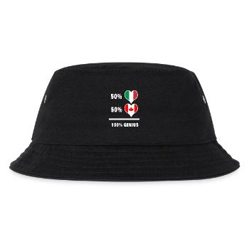 Kanada und Italien Flaggen 100% genial - Kinder Bucket Hat - Schwarz - Vorne