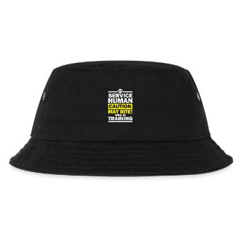 service human caution may bite still in training - Kinder Bucket Hat - Schwarz - Vorne