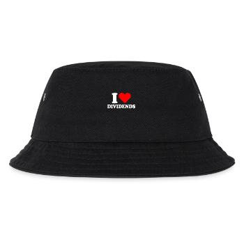 Dividenden I Love Dividends Ich Liebe Aktien Börse - Kinder Bucket Hat - Schwarz - Vorne