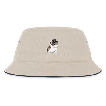 Hamster Zauberer Zauberstab - Kinder Bucket Hat - Natur/Navy - Vorne