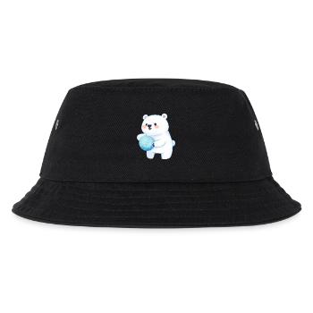 Süßer Eisbär Polarbär Volleyball Ball Ballsport - Kinder Bucket Hat - Schwarz - Vorne