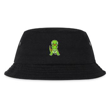 Dino Gamer Gaming Zocken Zocker - Kinder Bucket Hat - Schwarz - Vorne