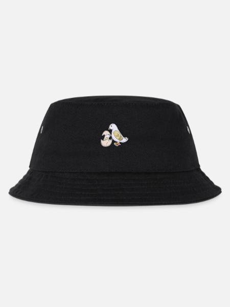Vogel Familie - Vogel mit Baby - Kinder Bucket Hat - Schwarz