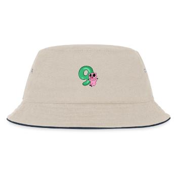 9 Birthday 9 years old with animal motif - nine - Kids’ Bucket Hat - ecru/navy - Front