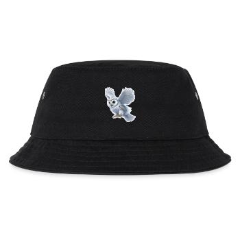 Eulenflug Sticker - Kinder Bucket Hat - Schwarz - Vorne